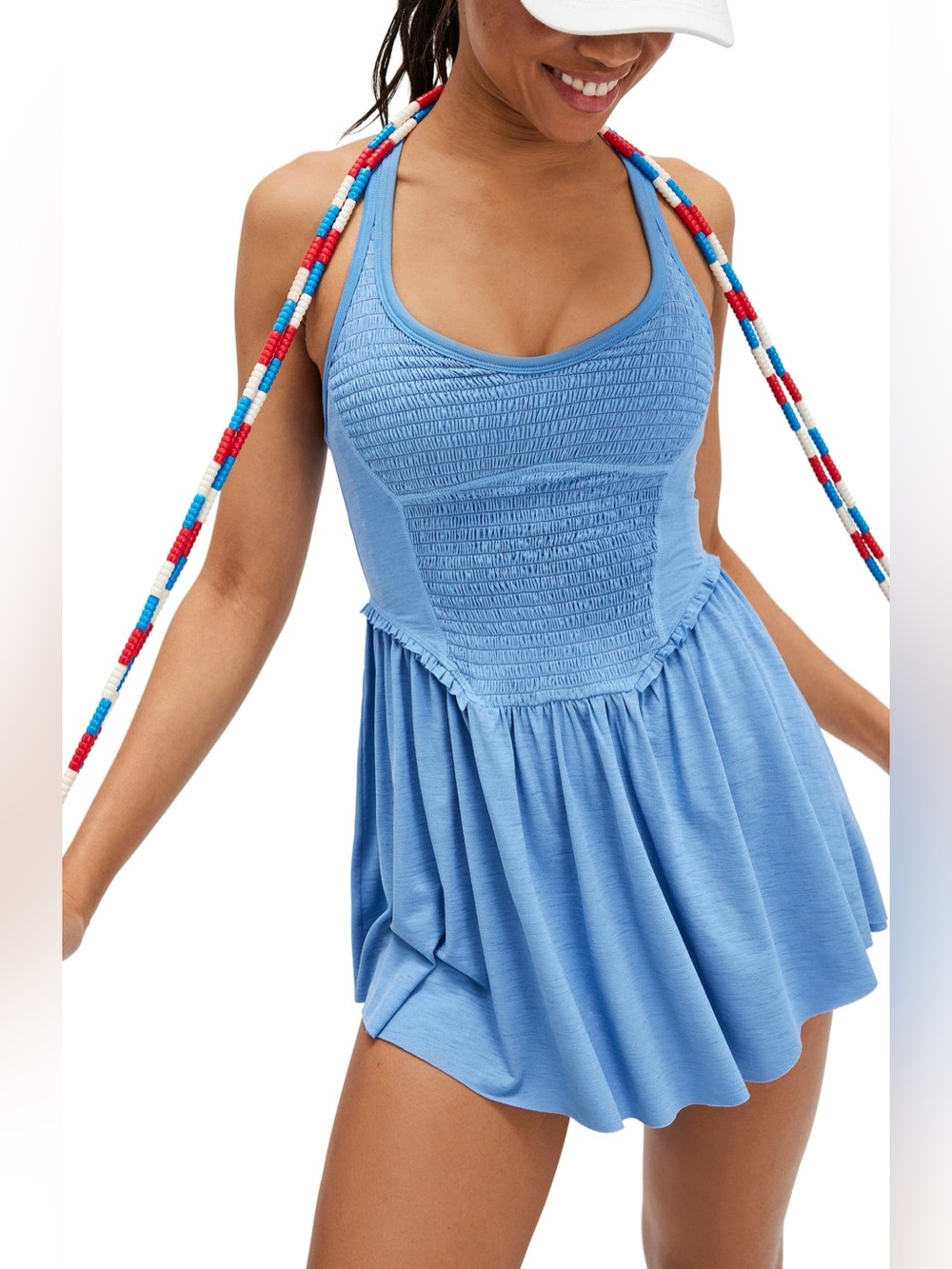 Free People Movement Smockin Hot Mini Dress Blue Size Small